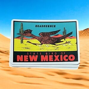 New Mexico Roadrunner Matte Finish PVC Removable Waterproof Decor Accent Sticker